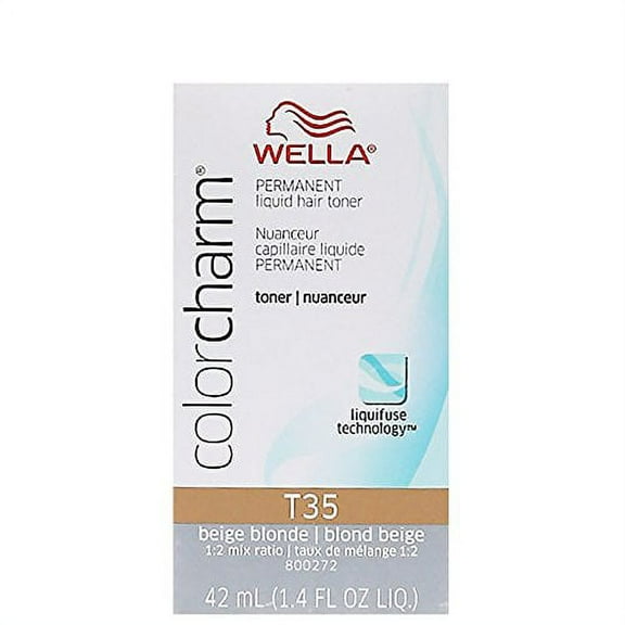 Wella Color Charm Permanent Liquid Hair Toner, Beige Blonde [T35] 1.4 oz
