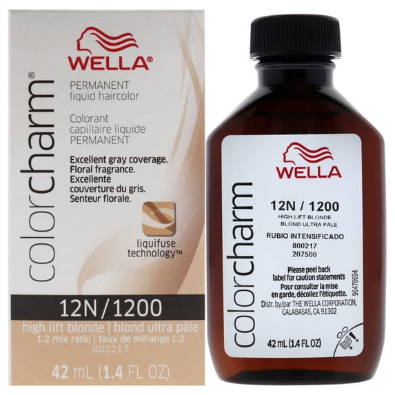 Wella Color Charm Permanent Liquid Haircolor - 12N 1200 High Lift Blonde , 1.4 oz Hair Color