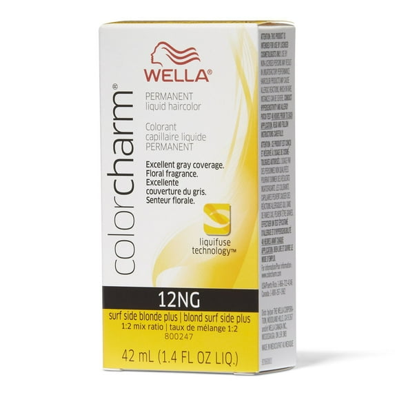 Wella Color Charm Permanent Liquid Haircolor, 12NG Surf Side Blonde Plus, 1.4 Oz.,Pack of 3