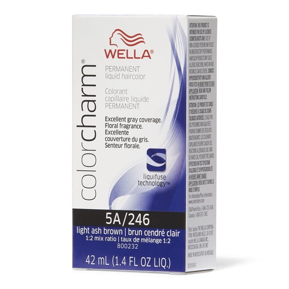 Wella Color Charm Permanent Liquid Haircolor, 5A/246 Light Ash Brown, 1.4 Oz.,Pack of 2