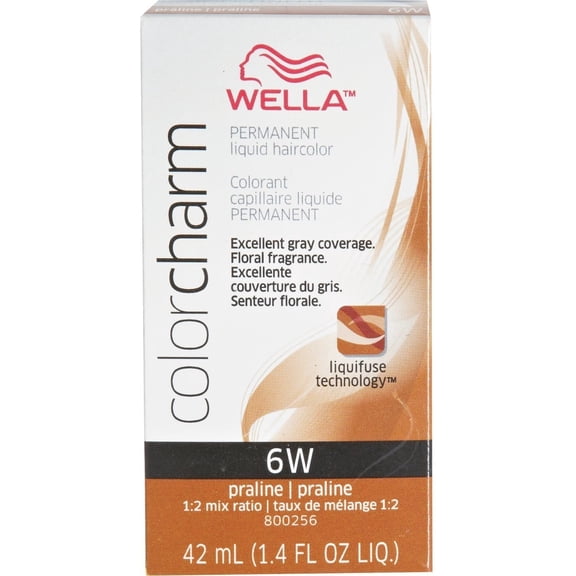 Wella COLOR CHARM, HAIR COLOR Permanent Liquid Haircolor, 6W Praline, 1.4 Oz.