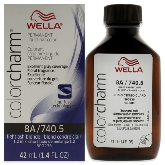 Wella Color Charm Permanent Liquid Haircolor - 740.5 8A Light Ash Blonde 1.4 oz Hair Color