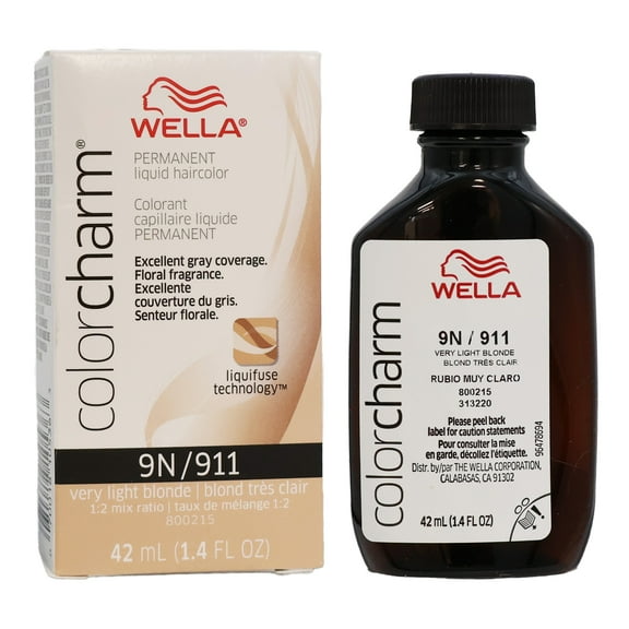 Wella Color Charm Permanent Liquid Haircolor 9N/911 Very Light Blonde, 1.4 Oz., Pack of 3