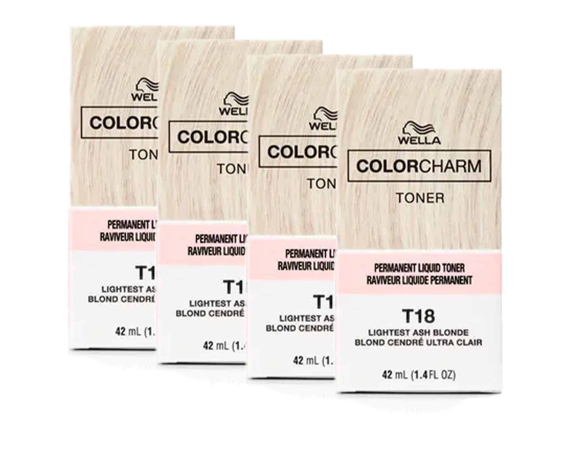 Wella - Color Charm T18 Permanent Liquid Hair Toner (42ml/1.4oz each.) - 4 Packs