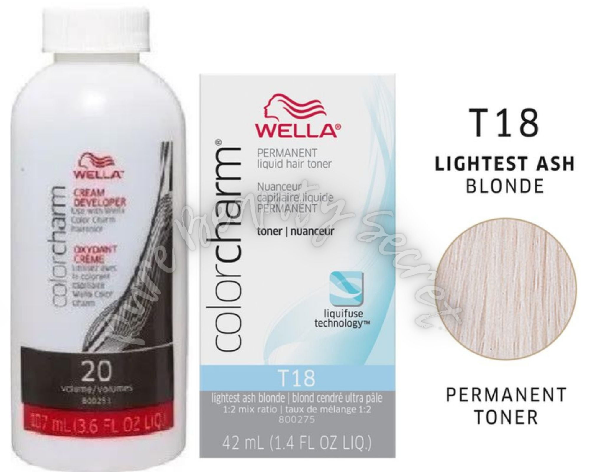 Wella Color Charm T18 Hair Toner, Neutralizes Brass, Use with 20