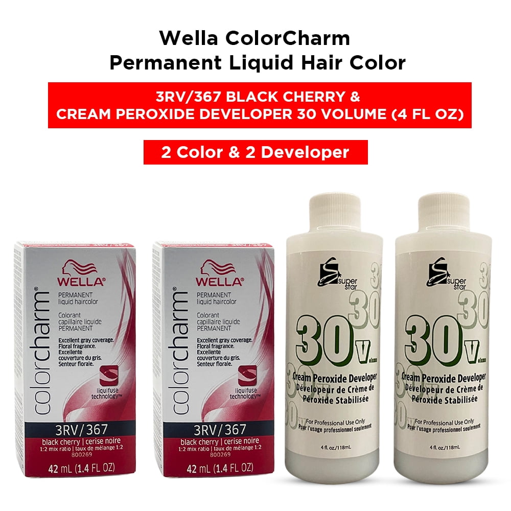 Wella ColorCharm Permanent Liquid Hair Color Toner - 1.4 oz ( 3RV/367 ...