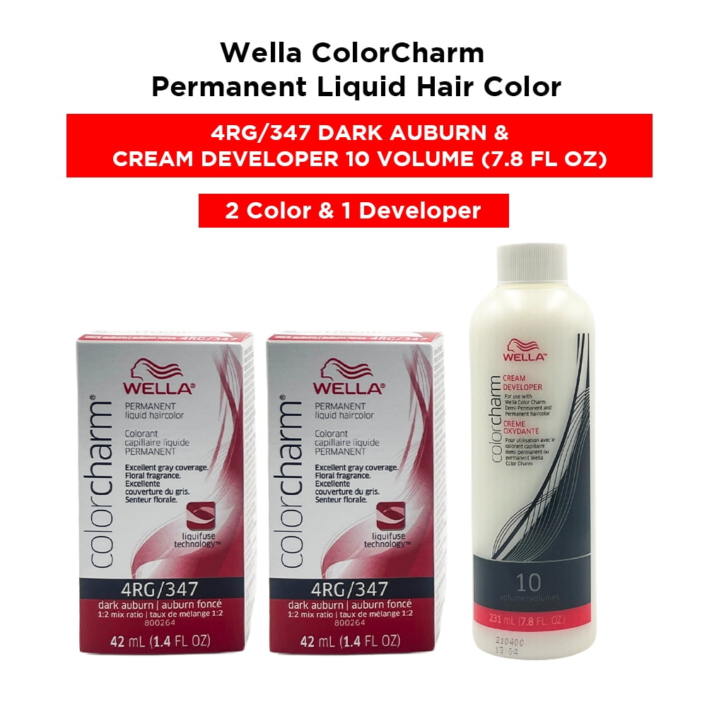 Wella ColorCharm Permanent Liquid Hair Color Toner - 1.4 oz ( 4R356  Cinnamon Brown ) and Cream Developer 10 Volume - 7.8 fl. oz ( 2 Color and 1  Developer ) - Walmart.com