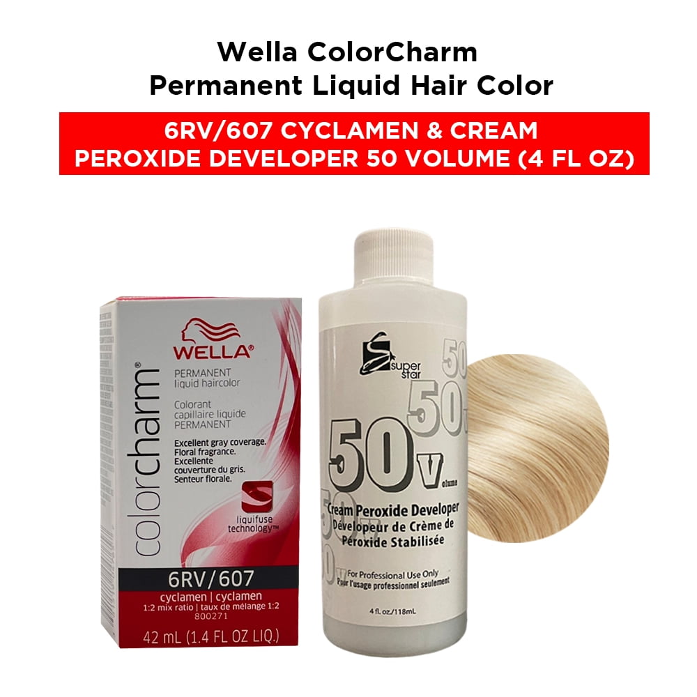 Wella ColorCharm Permanent Liquid Hair Color Toner - 1.4 oz ( 6RV/607 ...