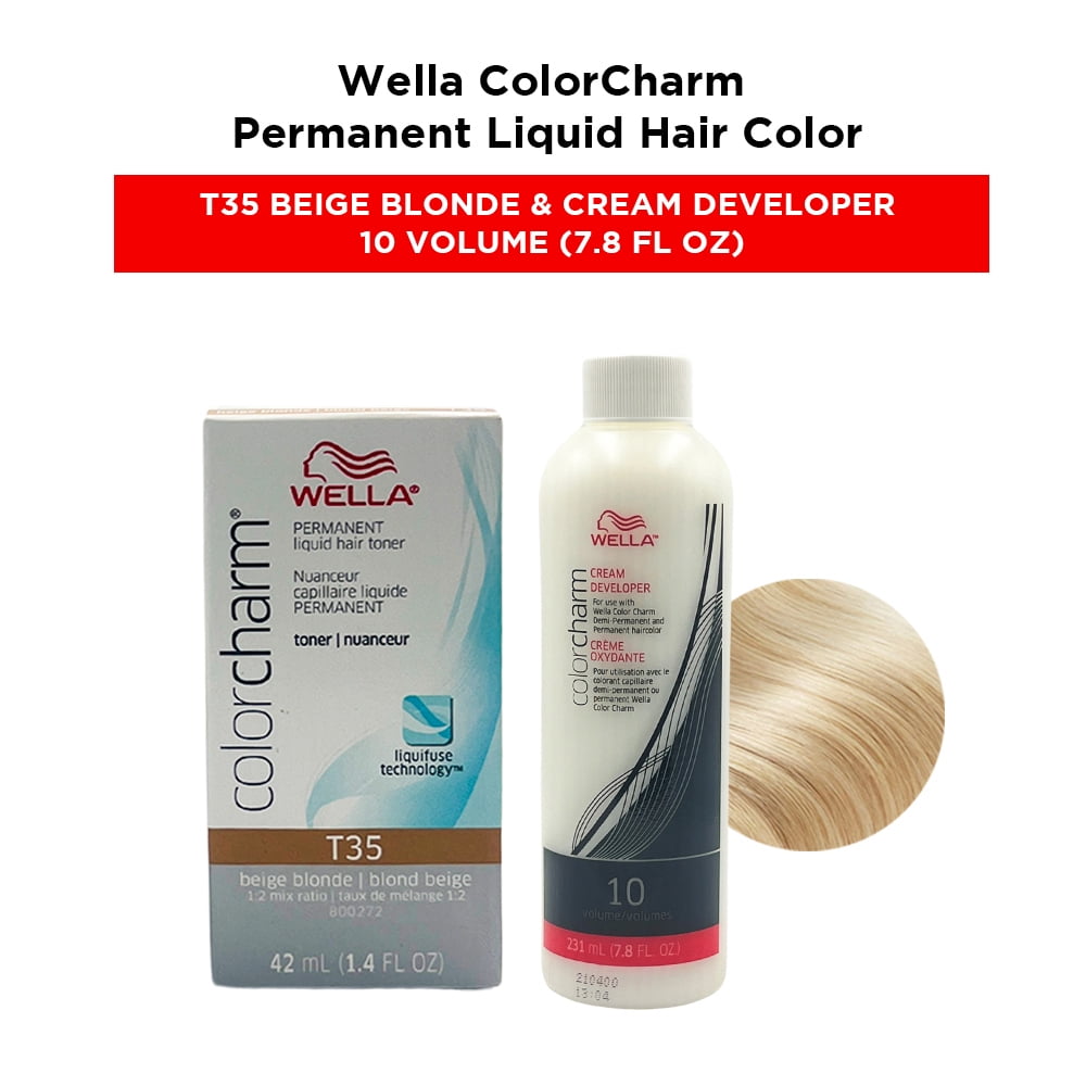 Wella ColorCharm Permanent Liquid Hair Color Toner - 1.4 oz ( T35 Beige ...