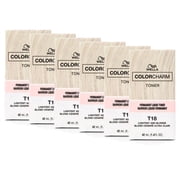 Wella Colorcharm Permanent Liquid Toners - T18 Lightest Ash Blonde - 1.4 fl oz each - 6pc Combo