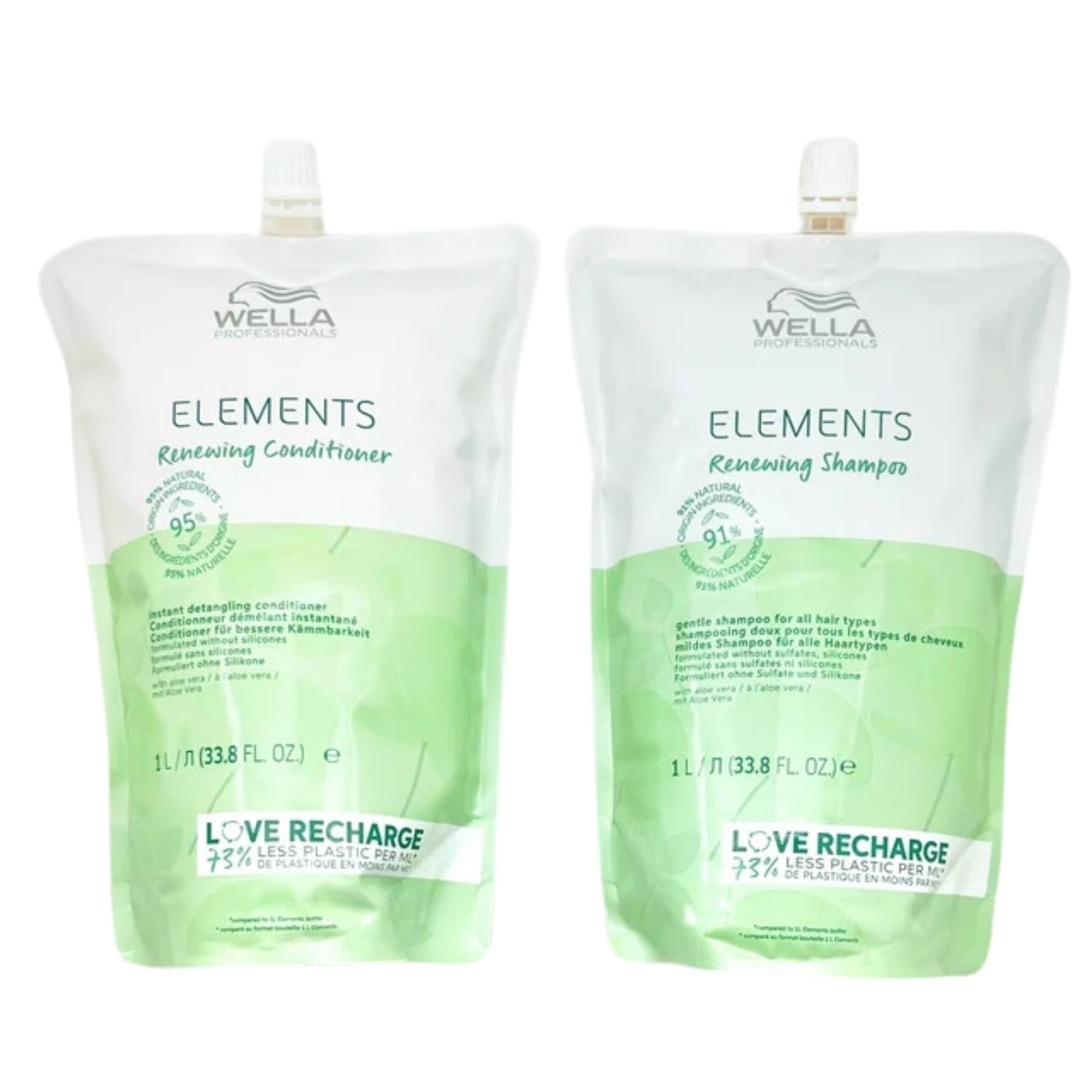 Wella Elements Lightweight Renewing Shampoo, Conditioner 33.8 oz