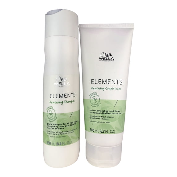 Wella Elements Renewing Shampoo 8.4 oz and Conditioner 6.7 oz for luxurious hair