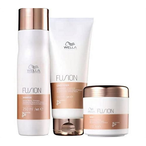Wella Fusionplex Intense Repair Shampoo 8.4oz, Conditioner 6.7oz & Mask 5oz TRIO