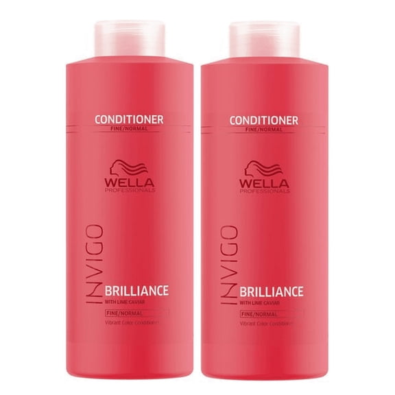 Wella Invigo Brilliance Conditioner 33.8 Ounce for Fine Normal Hair (Pack Of 2 Conditioners)