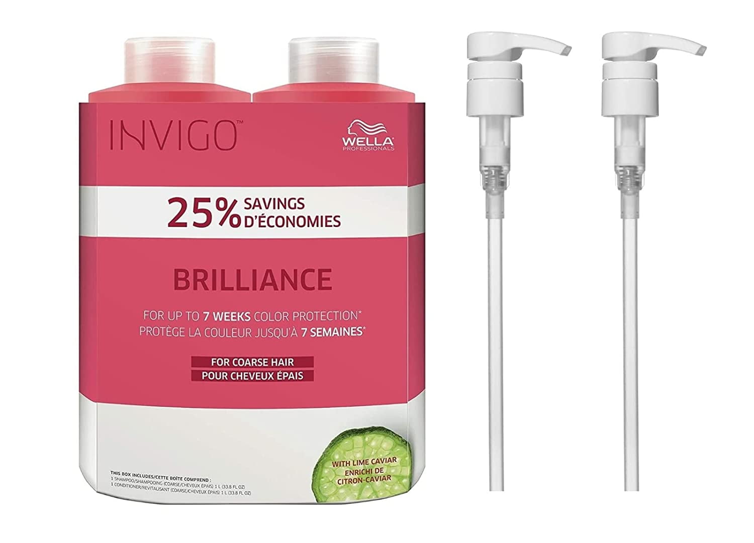 Wella Invigo Brilliance Shampoo & Conditioner for Coarse Colored Hair 33.8 oz Pumps