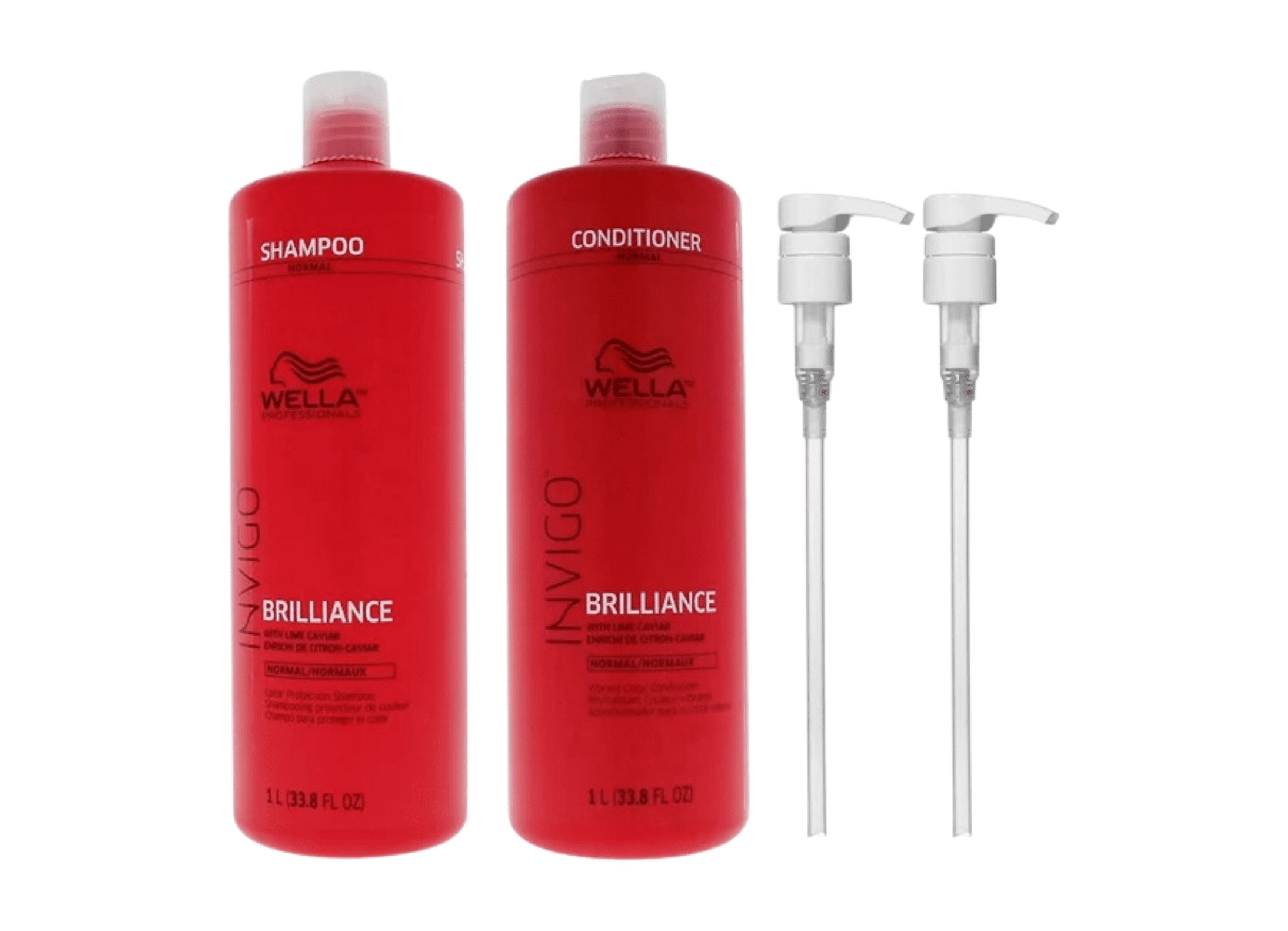 Wella Invigo Brilliance Shampoo & Conditioner for Fine Hair Liter set + PUMPS