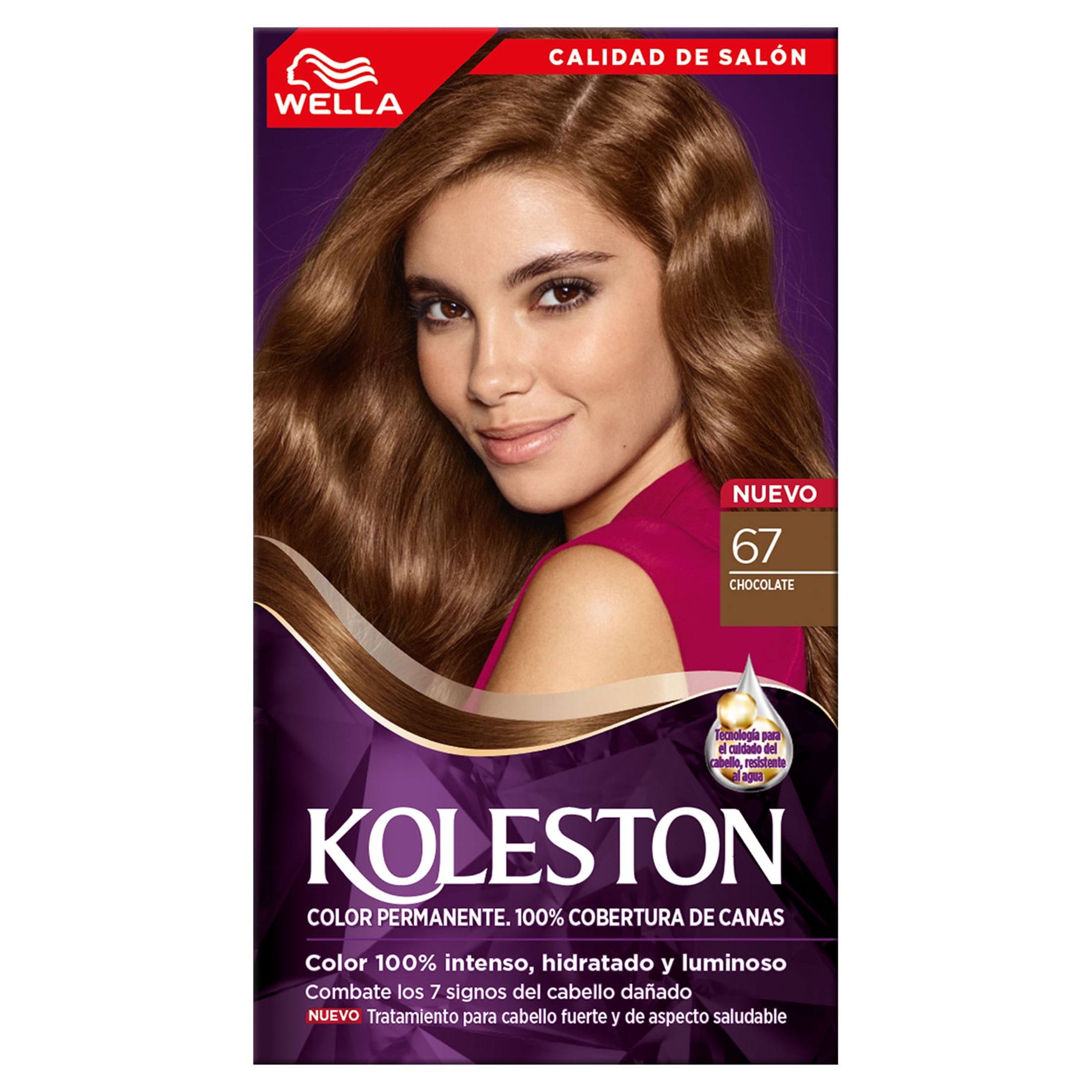 Wella Koleston Permanent Hair Color Cream with Water Protection Factor, 67 Chocolate Brown, 4 oz