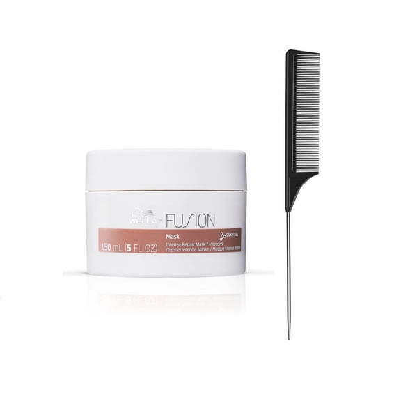 Wella Professionals Fusion Intense Repair Hair Mask for Damaged Hair, Mask Treatment for Hair Repair, Hair Breakage Treatment, 5.07 Fl Oz (with Free Tail Combs)