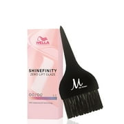 Wella Shinefinity Zero Lift Glaze 06/71 Dark Blonde Brown Ash Demi Permanent Gel Cream Hair Color 2 oz and M Hair Designs Tint Brush Black Bundle - 2 items