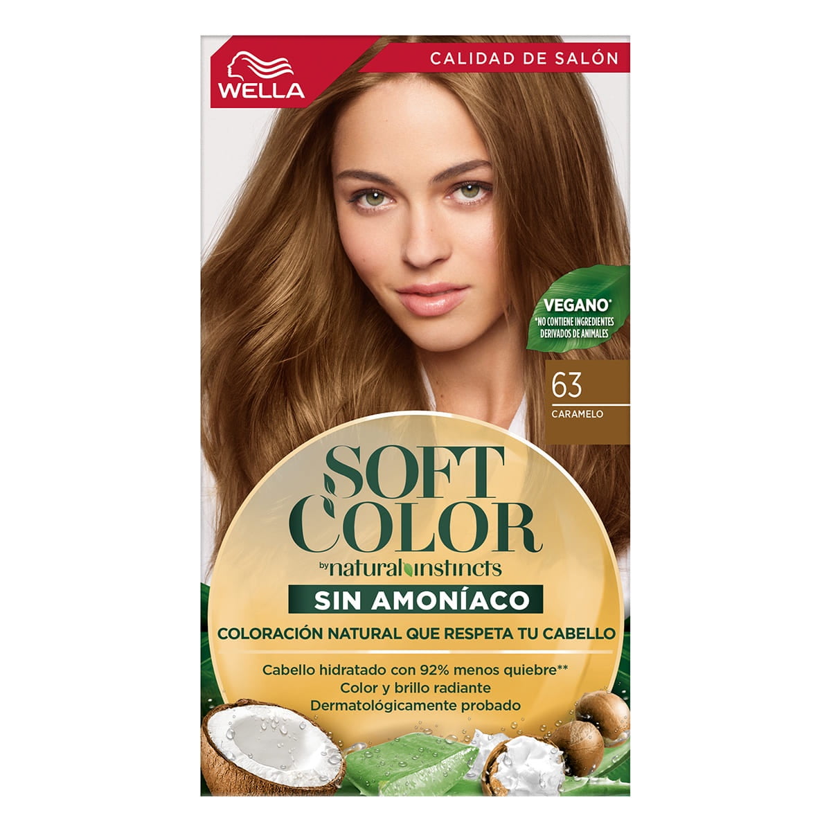 Wella Soft Color Demi Permanent Hair Color Kit with Natural Ingredients, 63 Golden Caramel, 5 oz