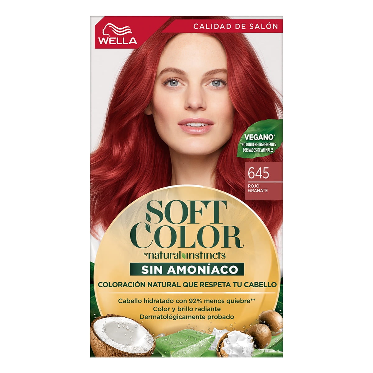 Wella Soft Color Demi Permanent Hair Color Kit with Natural Ingredients, 645 Granadine Red, 5 oz