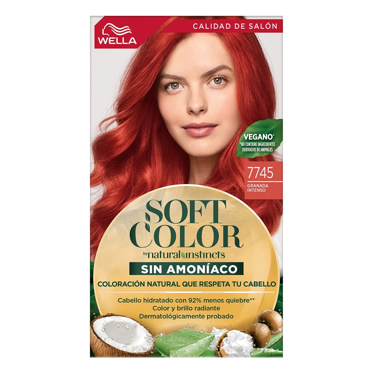 Wella Soft Color Demi Permanent Hair Color Kit with Natural Ingredients, 7745 Granada Intense, 5 oz