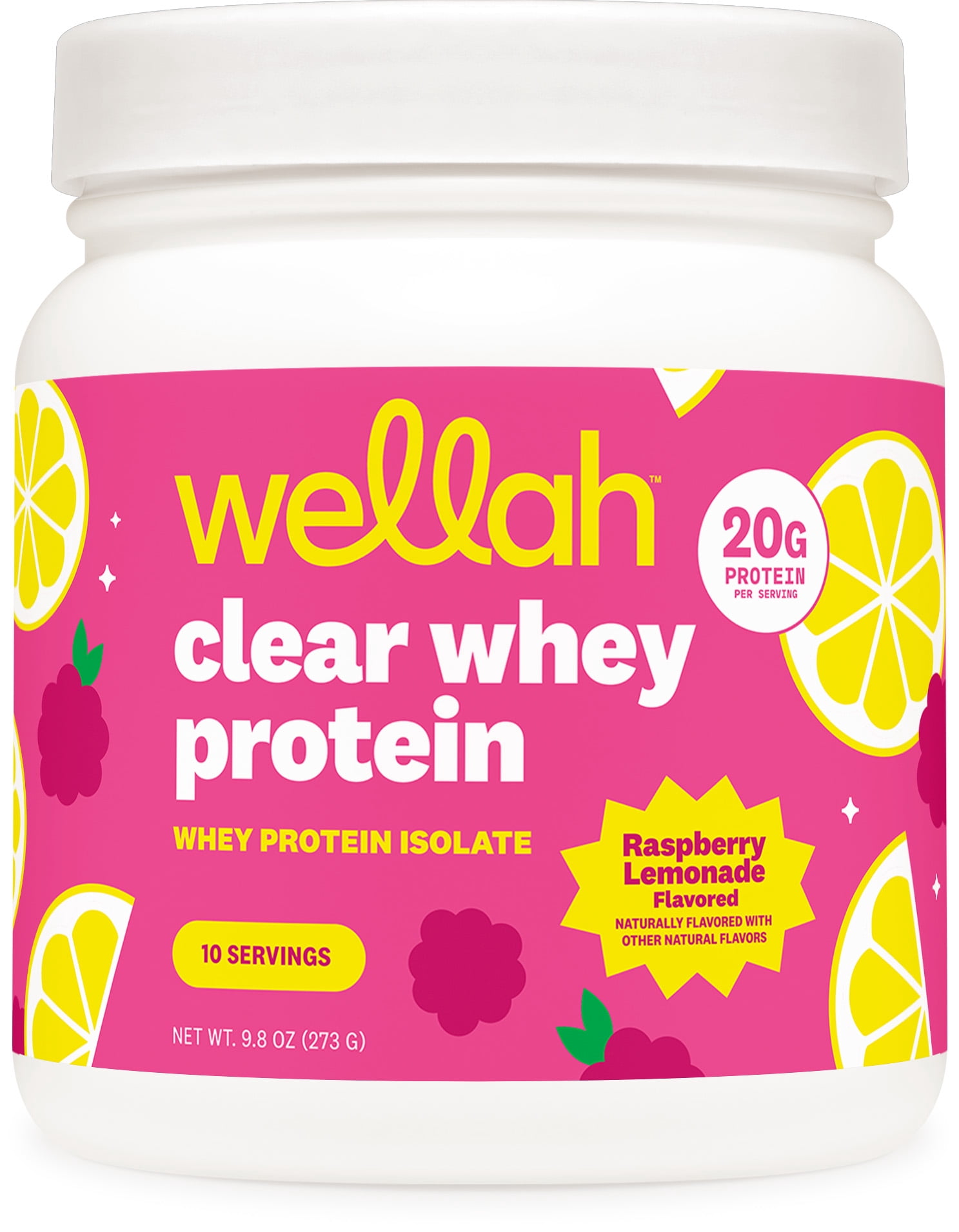 Wellah Wellah Clear Whey Protein Isolate Powder (Raspberry Lemonade) 10 ...