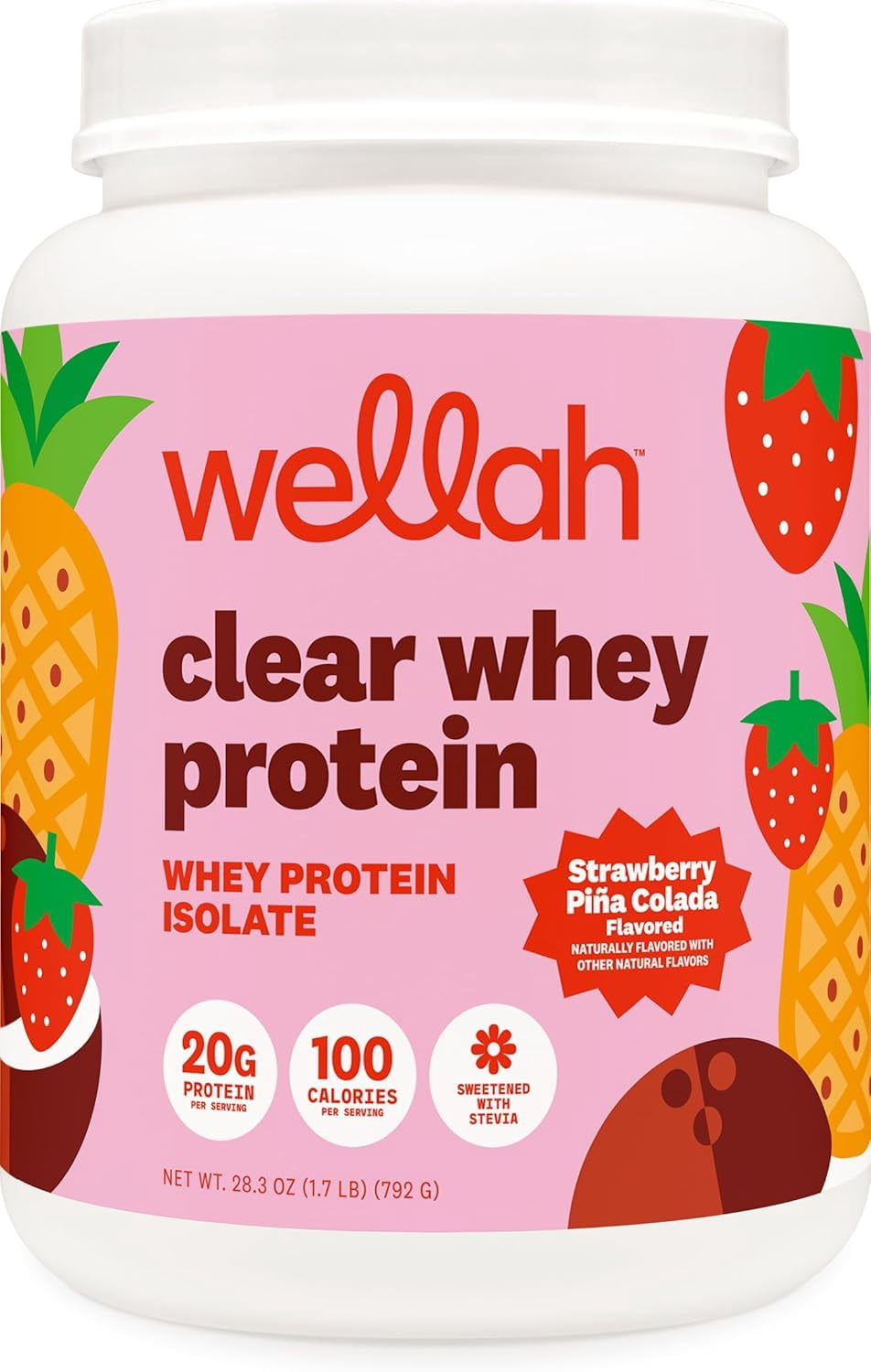 Wellah Wellah Clear Whey Protein Isolate Powder (Strawberry Piña Colada) 30 ...