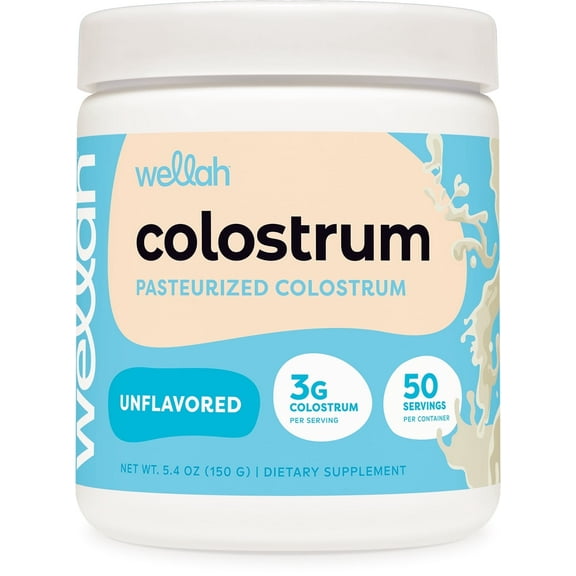 Wellah Colostrum Unflavored 50 Servings 3G Colostrum Per Serving - Dietary Supplement