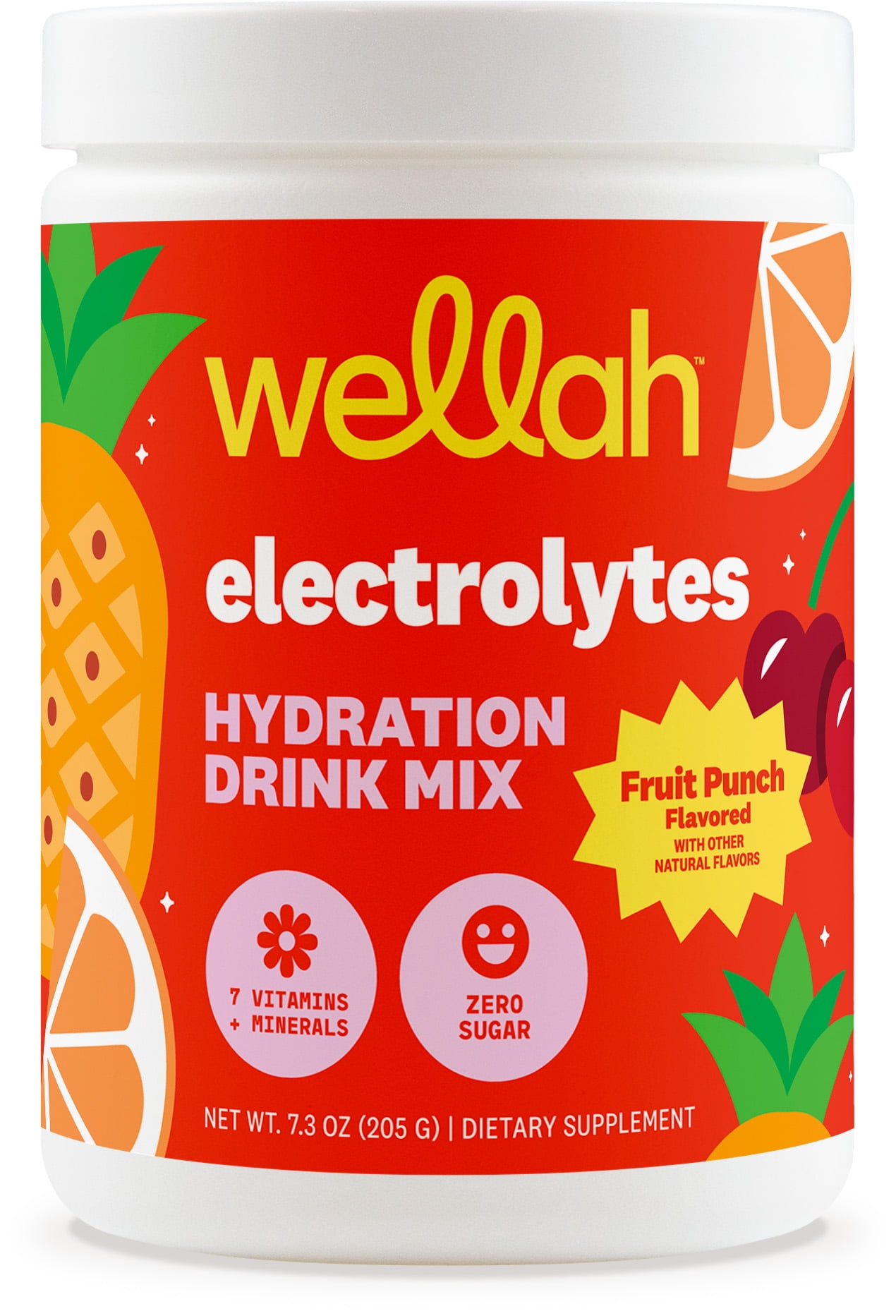 Wellah Wellah, Electrolytes Powder, 50 Servings, Fruit Punch Zero Sugar ...