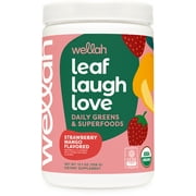Wellah Leaf Laugh Love Supergreens, 30 Servings Strawberry Mango Flavored