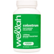 Wellah Pasteurized Colostrum Capsules 1,000mg 120 Capsules - Bovine Colostrum, 60 Servings