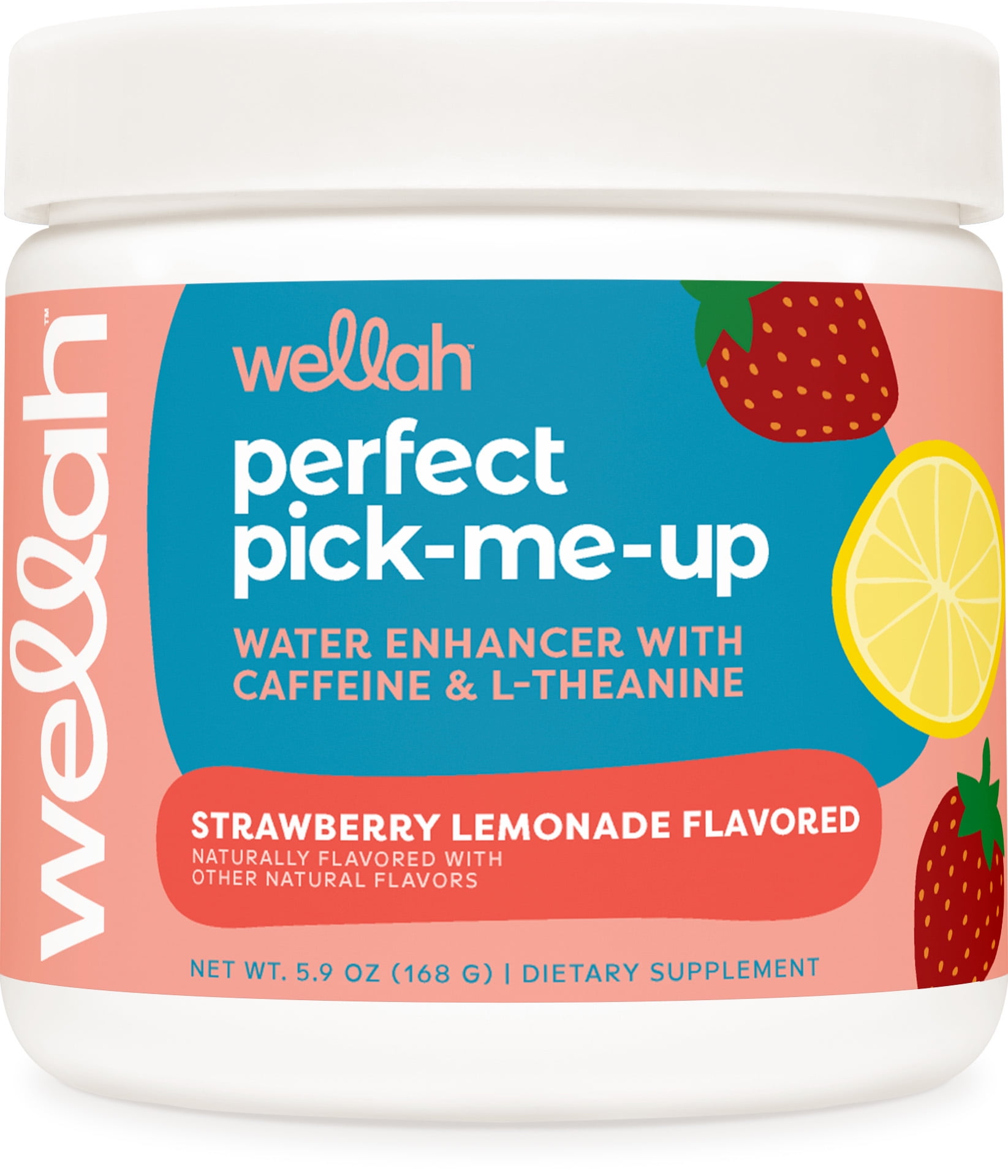 Wellah Perfect Pick-Me-Up (Strawberry Lemonade) 30 Servings - Energy ...