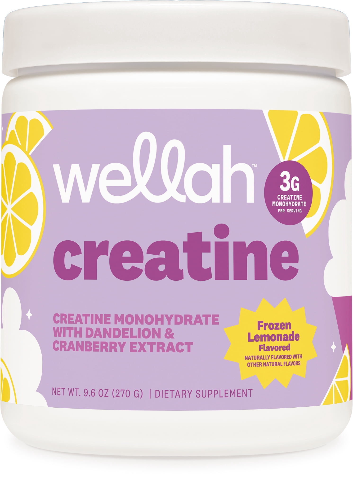 Wellah Pump-It-Up Creatine, 50 Servings Frozen Lemonade, Creatine