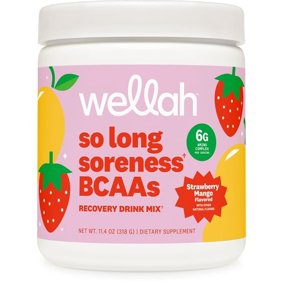 Wellah So Long Soreness BCAA Powder (Strawberry Mango Flavored) 30 Servings