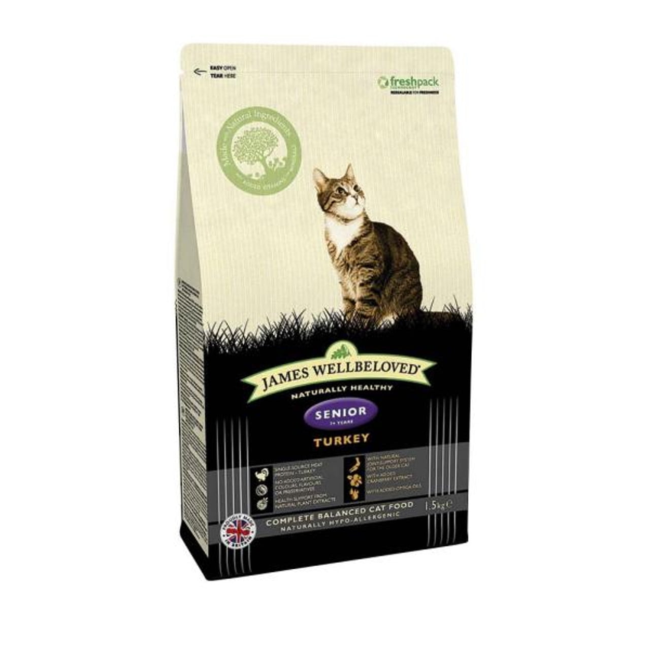 Wellbeloved Cat Food Turkey and Rice Senior Cat Food 1.5kg