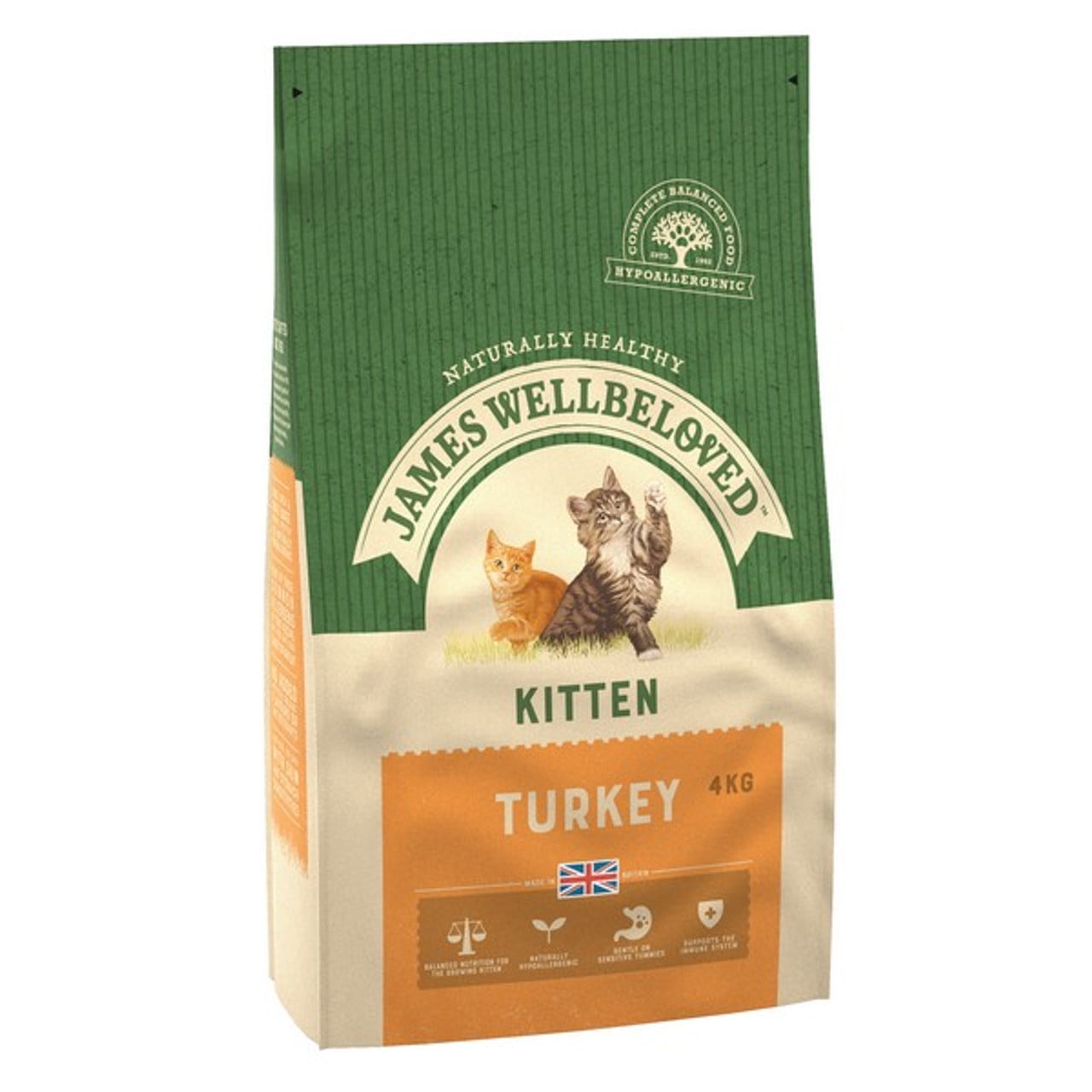 Wellbeloved Turkey and Rice Cat Food Kitten Cat Food 4kg