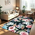 thumbnail image 1 of Wellber Area Rug Soft Vintage Floral Rugs Non Slip Carpet for Bedroom Living Room Home Deocr,4'x6',Black, 1 of 6