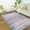 thumbnail image 1 of Wellber Boho Area Rug Wellber Moroccan Rugs Washable Carpet for Bedroom Living Room Home Decor,4'x6',Blue, 1 of 7