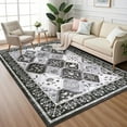 thumbnail image 1 of Wellber Boho Area Rug Wellber Moroccan Rugs Washable Carpet for Bedroom Living Room Home Decor,5'x8',Black Gray, 1 of 7