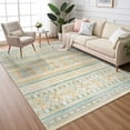 thumbnail image 1 of Wellber Boho Area Rug Wellber Moroccan Rugs Washable Carpet for Bedroom Living Room Home Decor,6'x9',Yellow Green, 1 of 7
