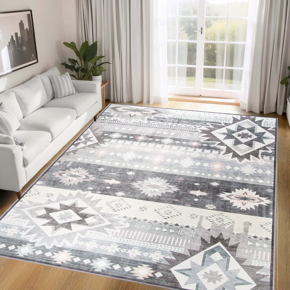 Wellber Soft Boho Rug Modern Area Rugs Indoor Carpet for Living Room Bedroom Home Decor,4'x6',Beige