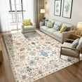 thumbnail image 1 of Wellber Soft Rugs Retro Area Rug Vintage Carpet for Living Room Bedroom Office Home Decor,5'x8',Beige, 1 of 7