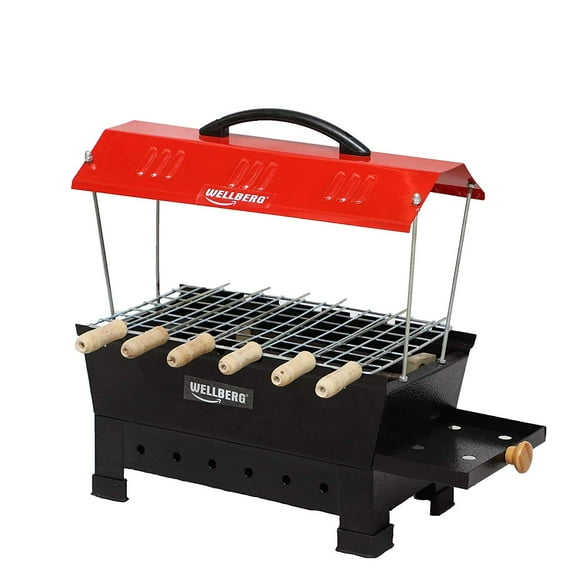 Wellberg Electric and Charcoal Barbeque Grill With 6 Skewers Under Rs.1899