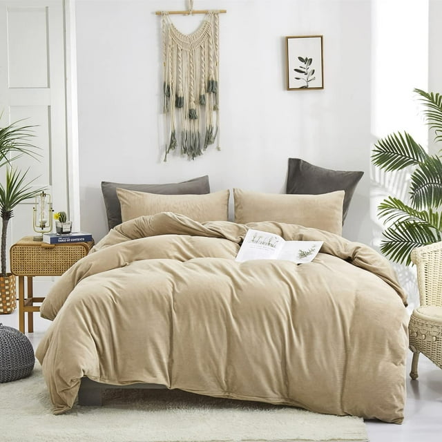 Wellboo Sage Green Velvet Comforter Sets Queen Light Green Fluffy