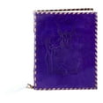 thumbnail image 1 of Wellbourne Handcrafted Leather Journal A5 Embossed Blank Pages Notebook For Creative Magical Journaling - Purple, 1 of 5