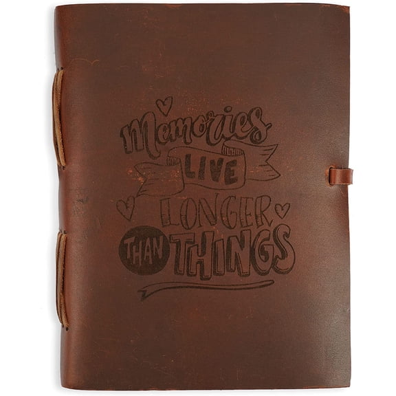 Wellbourne Vintage Leather Bound A6 Handmade Travel Journal Unlined Notebook Diary - Brown (8x6 inches)