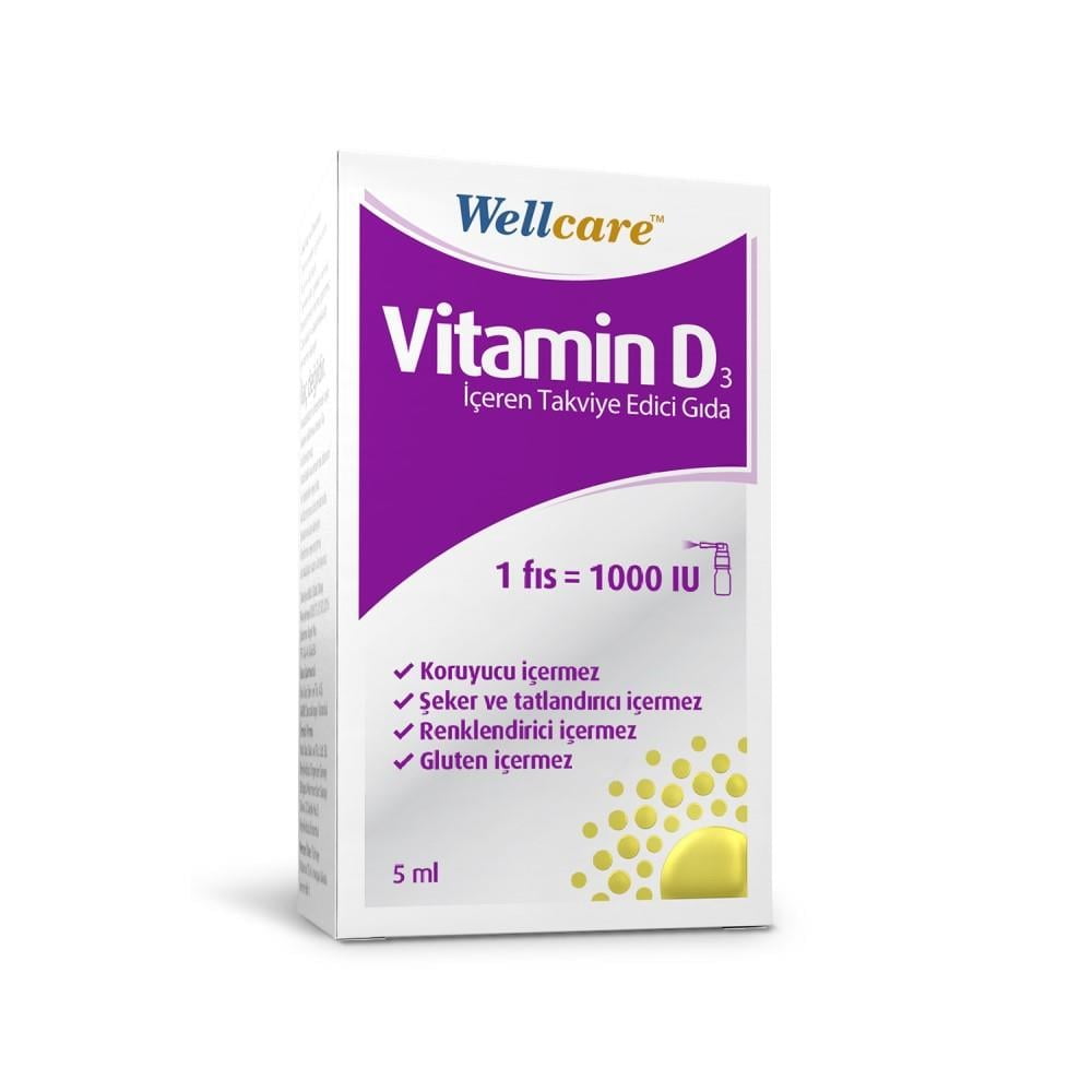 Wellcare Vitamin D3 1000 IU 5 ml Spray