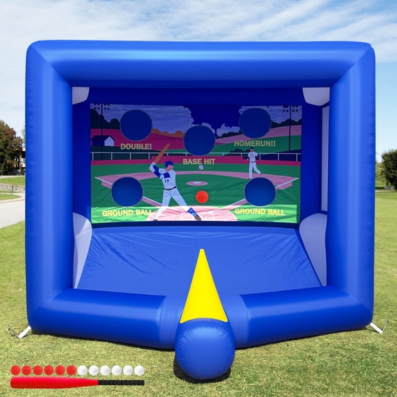 Wellcomer 10FT Inflatable Baseball Batting Sport Game with Blower for Parties & Events