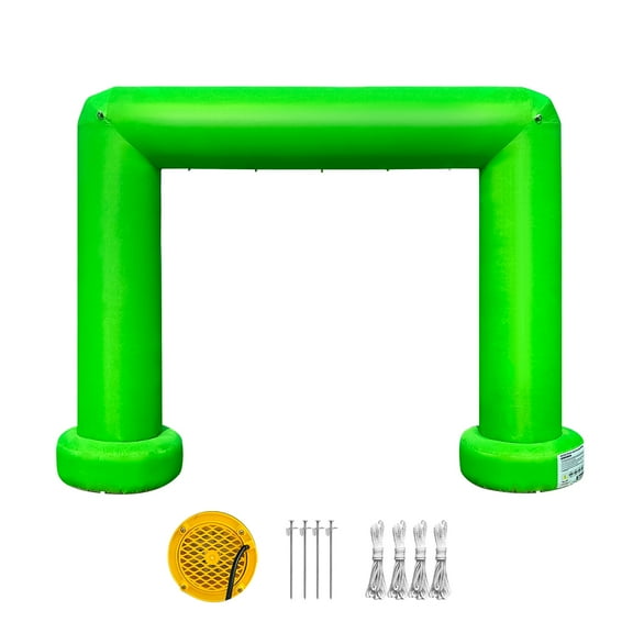 Wellcomer 10Ft Inflatable Event Arch, Square Archway with Built-in Blower - Green Color